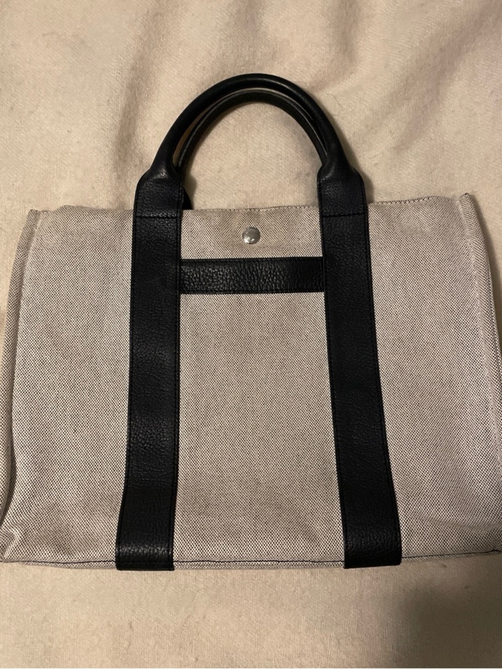 Hermes Sac Arne toile with leather trim
